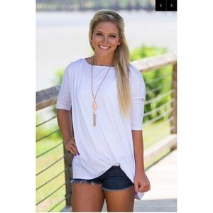 Piko White Bamboo Spandex Oversize Tunic Top